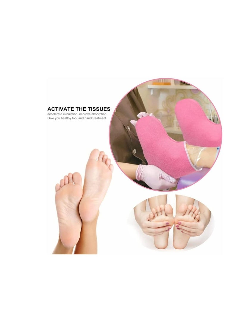 Generic Paraffin Wax Bath Gloves & Booties, Reusable SPA Heat Therapy Insulated Mitts and Booties Hand Treatment Kit for Pedicure Hot Spa Wax Treatment  - Image 2