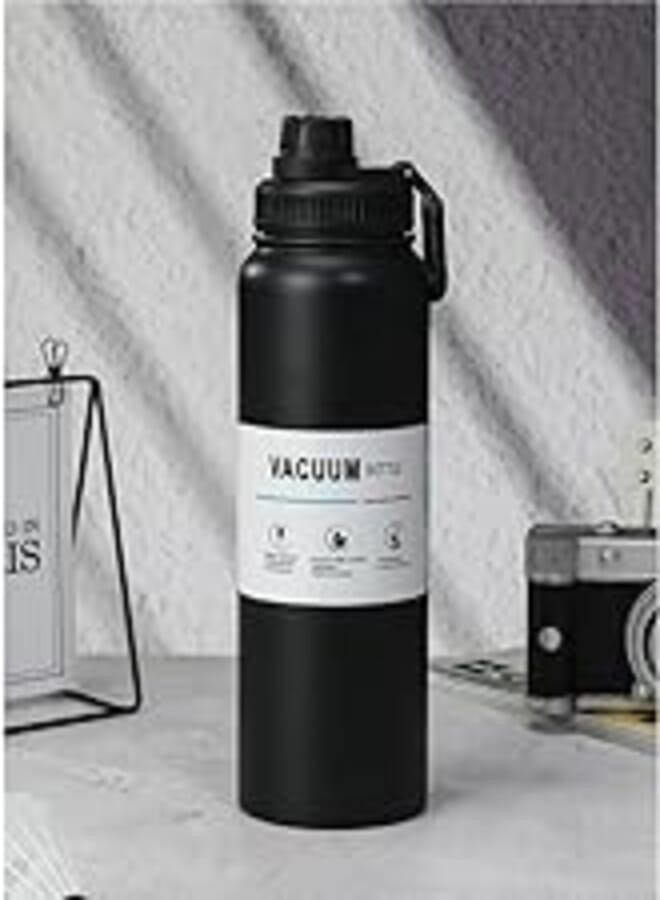 800ml Stainless Steel Double Layer Space Portable Water Bottles, Sports Fitness Bottle Large Capacity Cold Insulation, Car Water Cup for Outdoor Travel Back to School Supplies BPA Free