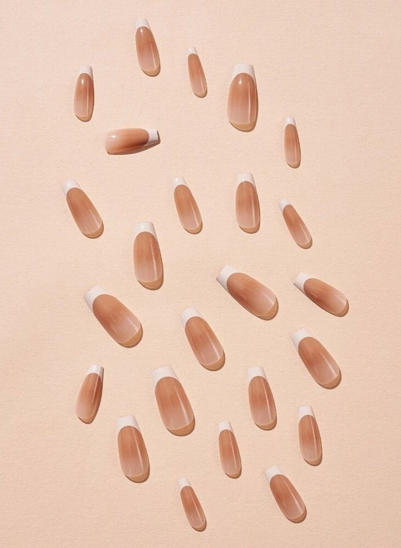 Tuline French beige artificial nails, 24 pieces - Image 2