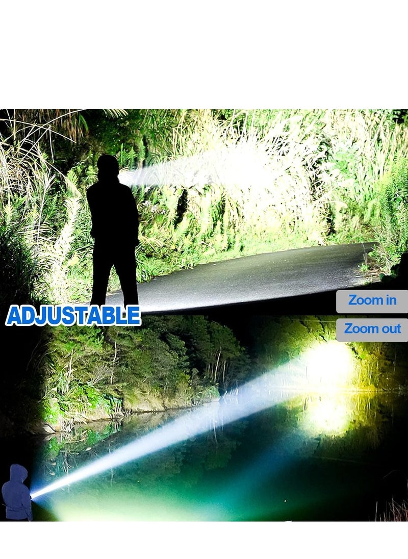 Rechargeable Flashlight High Lumens, Super Bright 100,000 Lumens High Power Flash Light, Handheld Flashlight, Type C Charging Port, Waterproof, Power Display, Long Lasting, Tactical Light for Hiking