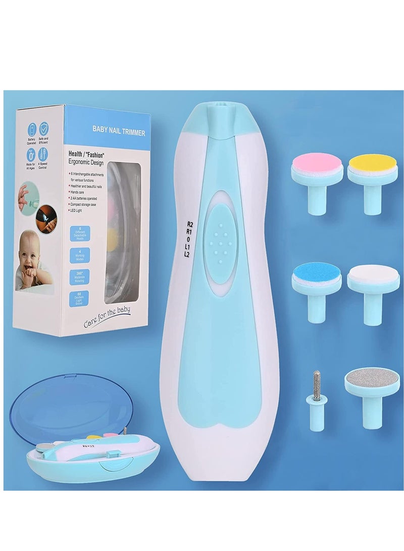 ELTRAZONE Baby Nail Trimmer Electric, Safe Baby Nail File with Light and 6 Grinding Pads for Newborn Toddler Toes and Fingernails,Baby Nail Trimmer Infant Nail File Electric (Pink) - Image 4
