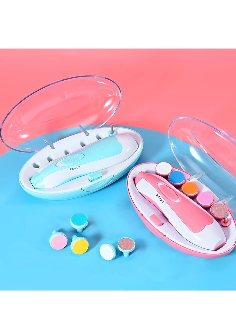 ELTRAZONE Baby Nail Trimmer Electric, Safe Baby Nail File with Light and 6 Grinding Pads for Newborn Toddler Toes and Fingernails,Baby Nail Trimmer Infant Nail File Electric (Pink) - Image 3