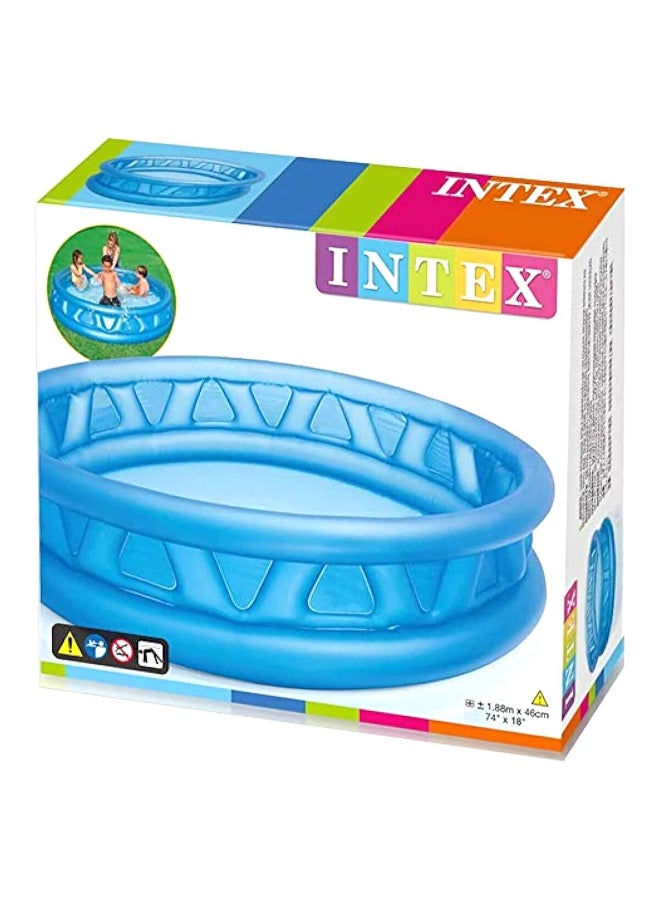 INTEX PVC Inflatable Round Soft Side Kiddie Pool for 3 Years & Above Blue 168 x 46 cm 58431 - Image 3