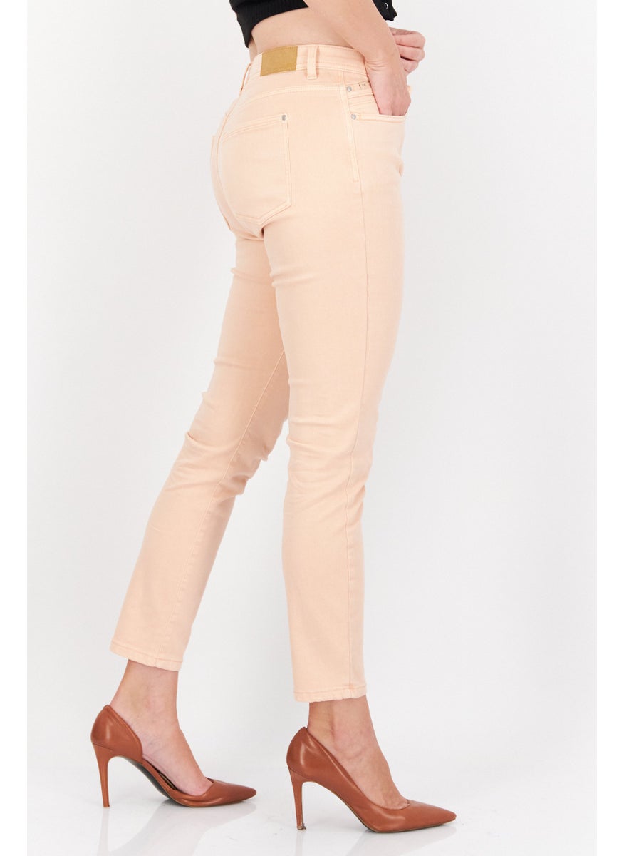 EDC Women Skinny Fit Washed Stretchable Jeans, Pink  - Image 4