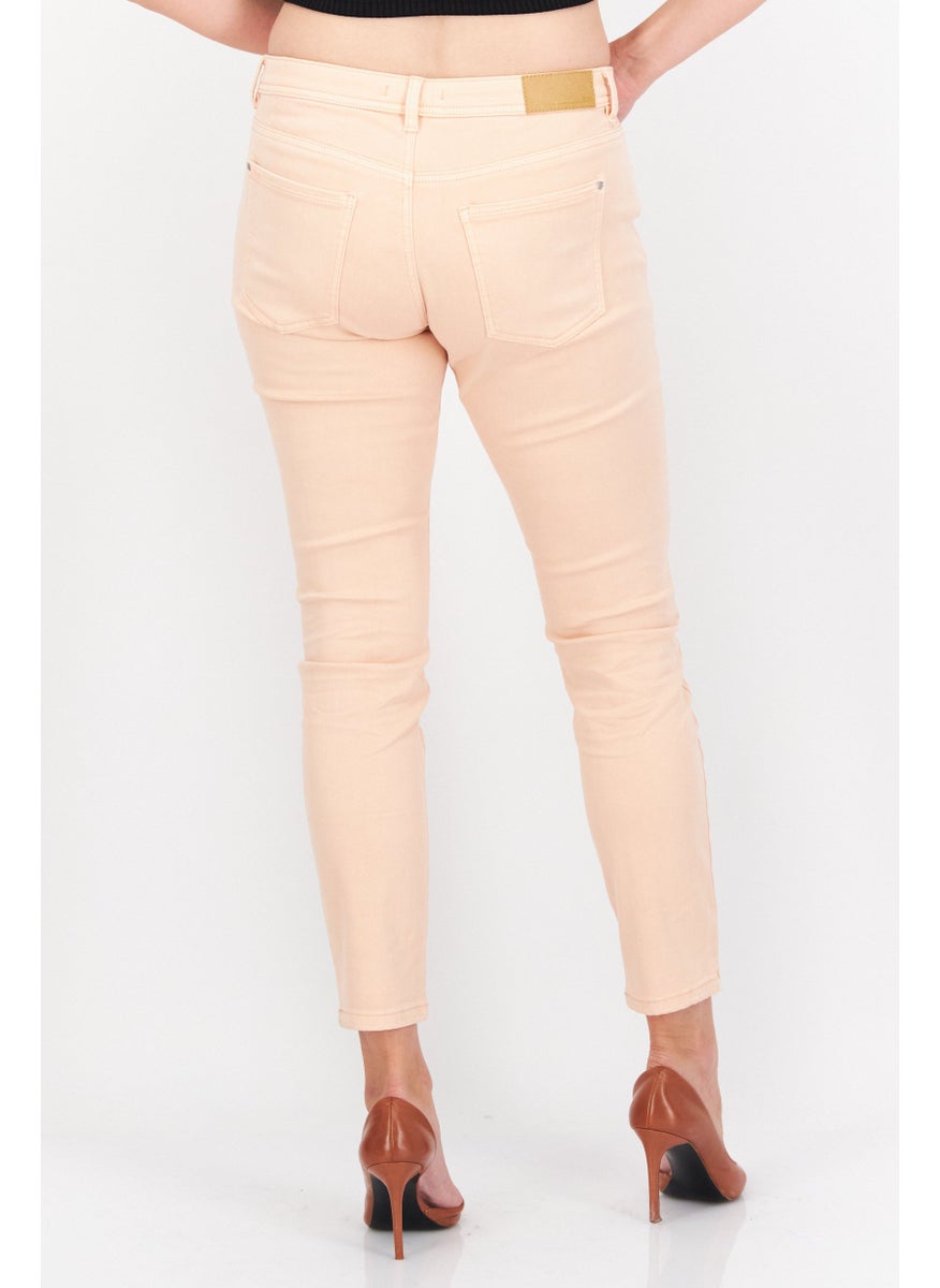 EDC Women Skinny Fit Washed Stretchable Jeans, Pink  - Image 2