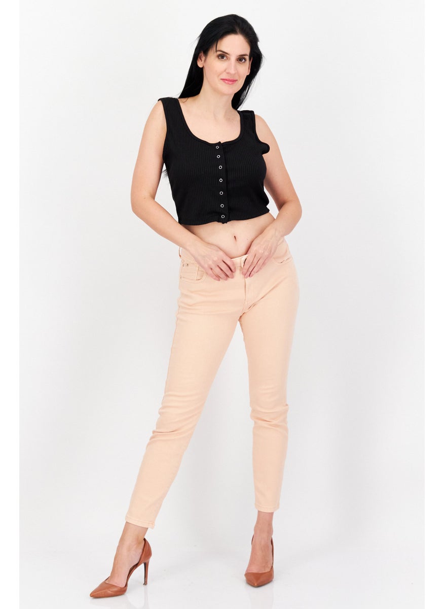 EDC Women Skinny Fit Washed Stretchable Jeans, Pink  - Image 3