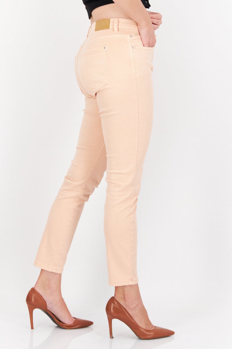 EDC Women Skinny Fit Washed Stretchable Jeans, Pink - Image 4