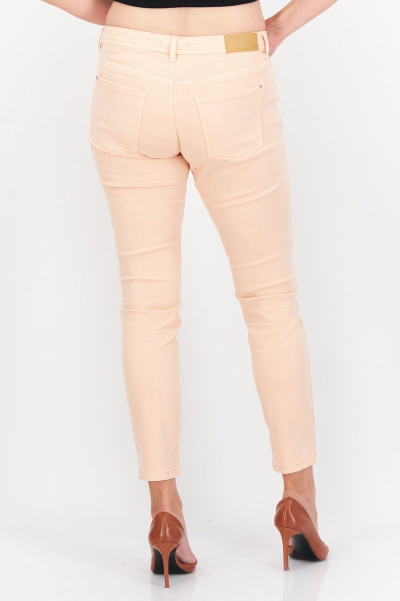 EDC Women Skinny Fit Washed Stretchable Jeans, Pink - Image 2