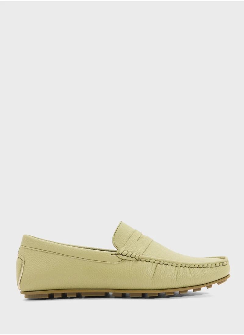 Robert Wood Saddle Details Smart Loafers