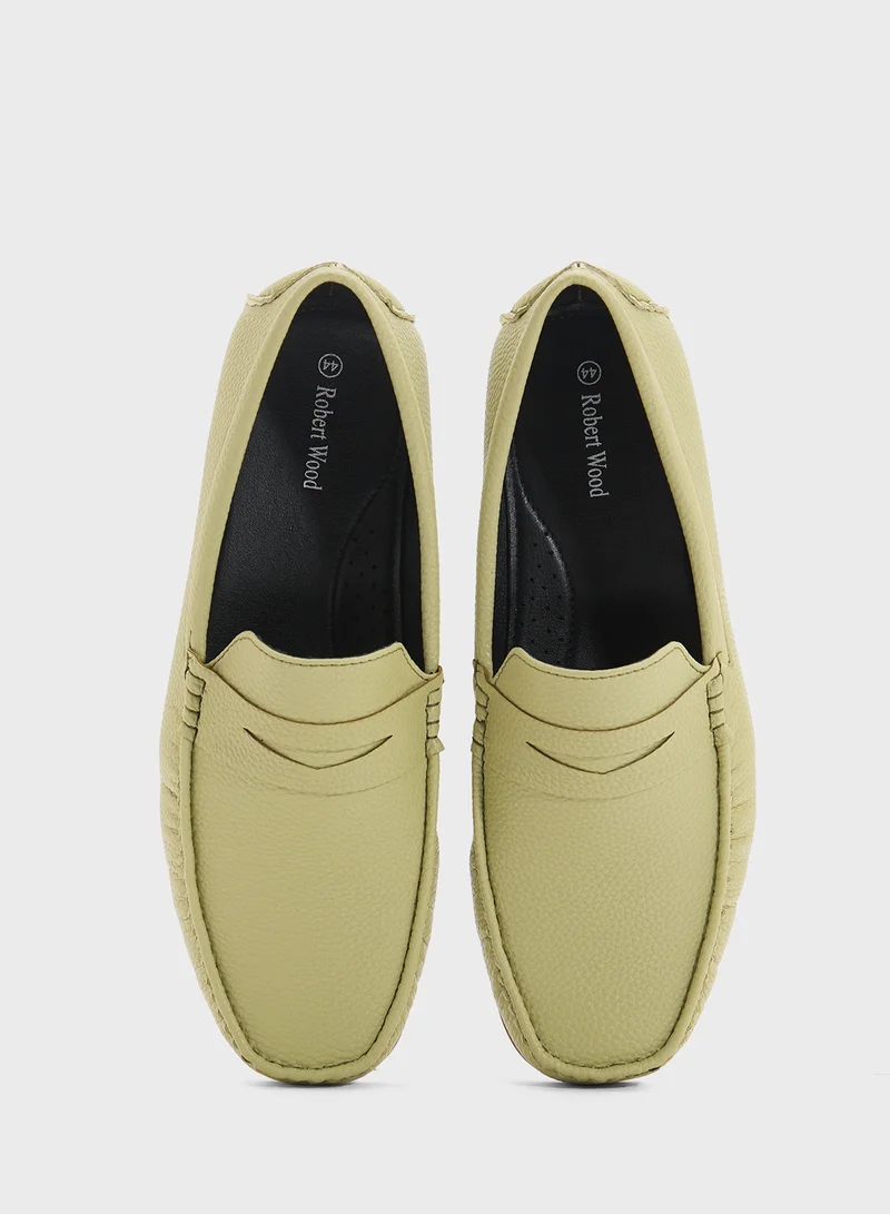 Robert Wood Saddle Details Smart Loafers