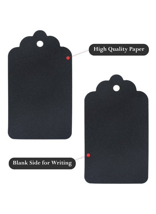 jijAcraft 100Pcs Paper Tags Gift Tags With String Blank Gift Bags Tags Black Tags For Price Gift Wrapping Wedding Holiday Party Favor Tags (Water Ripple 2.75"X1.57")  - Image 4