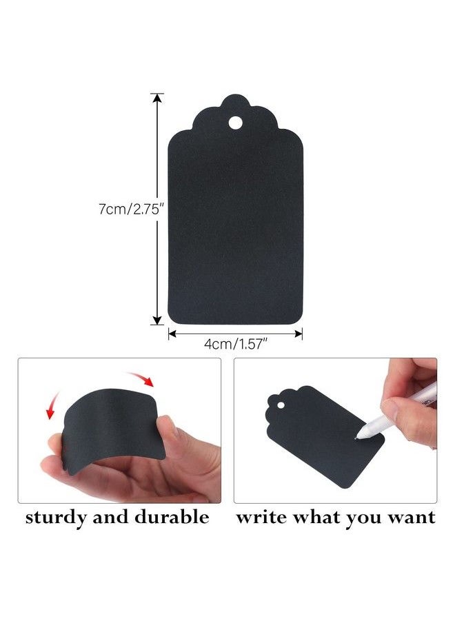 jijAcraft 100Pcs Paper Tags Gift Tags With String Blank Gift Bags Tags Black Tags For Price Gift Wrapping Wedding Holiday Party Favor Tags (Water Ripple 2.75"X1.57")  - Image 3