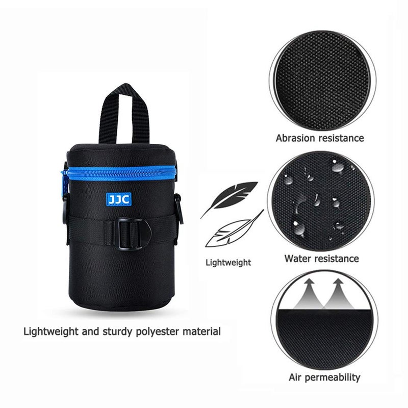 JJC Camera Lens Pouch Case for Canon EF 35mm Nikon Nikkor AF-S 55-200mm 18-300mm Tamron AF 18-200mm Fujifilm XF 56mm & More, Zipper Polyester Lens Protective Bag Interior Size 3.1x5.3â€ - Image 3