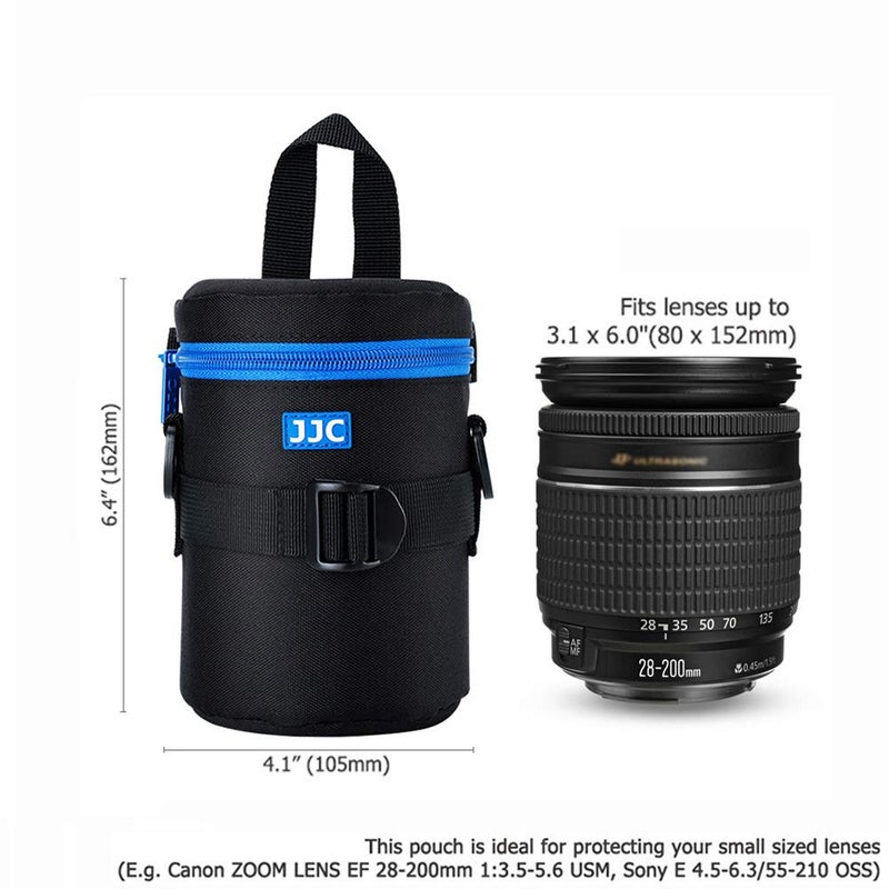 JJC Camera Lens Pouch Case for Canon EF 35mm Nikon Nikkor AF-S 55-200mm 18-300mm Tamron AF 18-200mm Fujifilm XF 56mm & More, Zipper Polyester Lens Protective Bag Interior Size 3.1x5.3â€ - Image 4