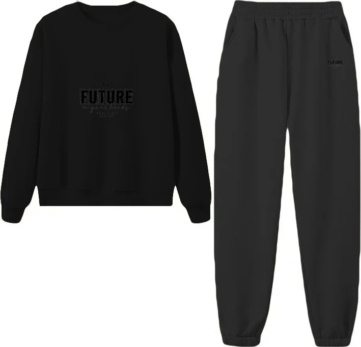 DogFish Tracksuit Set Future Printed Plus Size Bottom Top Set