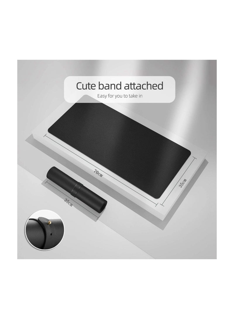Cool Baby COOLBABY Multifunctional Office Desk Pad, Ultra Thin Waterproof PU Leather Mouse Pad, Dual Use Desk Writing Mat for Office/Home(70*35 CM，Black+Black) - Image 2
