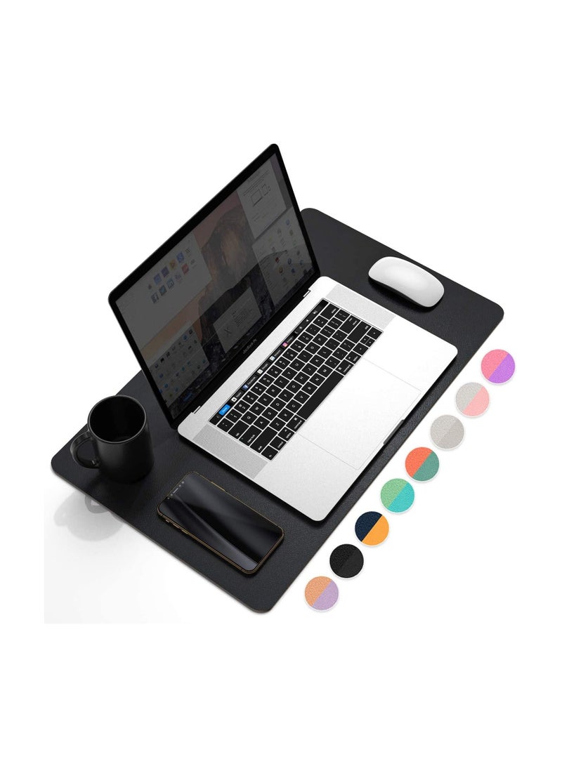 Cool Baby COOLBABY Multifunctional Office Desk Pad, Ultra Thin Waterproof PU Leather Mouse Pad, Dual Use Desk Writing Mat for Office/Home(70*35 CM，Black+Black) - Image 1