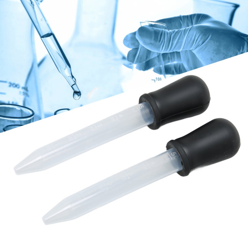 Liquid Dropper 5Ml Black Silicone Material - Easy To Clean Portable Pipettes For Scientific Experiments, Food Decoration, Arts Crafts, Essential Oils - Image 5