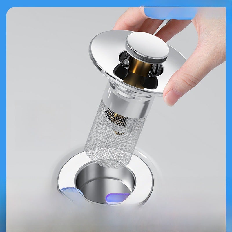 sewer filter stainless steel filter floor drain drain strainer anti-hair bathroom sink basin(F37-COPPER) - Image 1