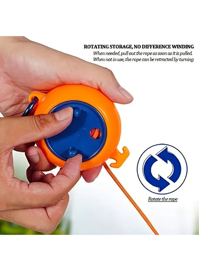 32 Foot Orange Retractable Camping Clothesline Portable Travel Drying Rope with Handles - Image 5