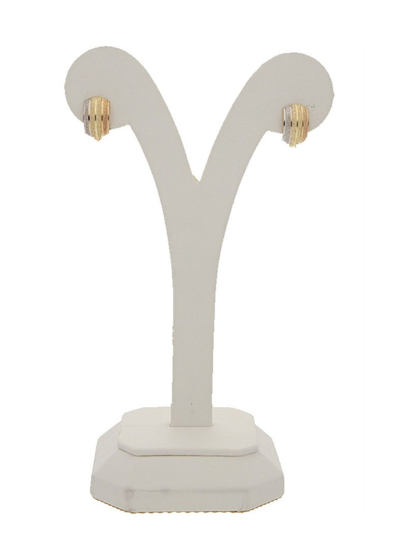 FK Jewellers - Gold Tri-Tone Clip Earrings 18KT - FKJERN18K2283 - Image 1