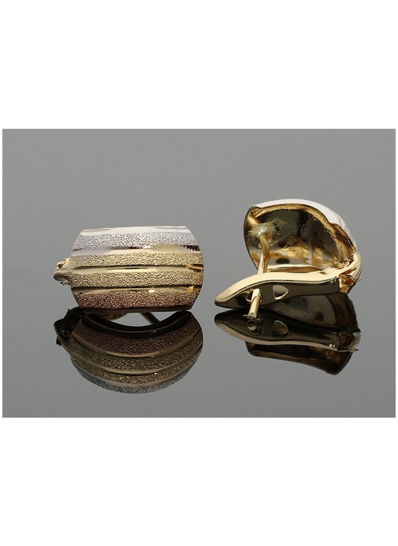 FK Jewellers - Gold Tri-Tone Clip Earrings 18KT - FKJERN18K2283 - Image 1