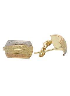Gold Tri-Tone Clip Earrings 18KT - FKJERN18K2283
