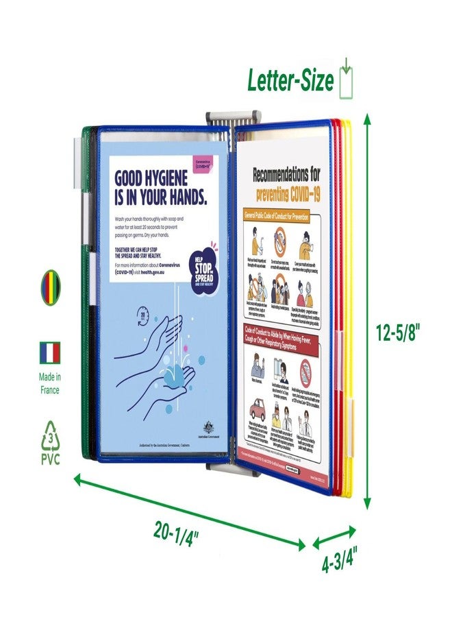 تاريفولد نظام مرجعي للتثبيت على الحائط من Tarifold DJOIS - 10 جيوب عرض مزدوجة الجوانب - مقاس الرسائل - إطار من الأسلاك الفولاذية - ألسنة قابلة للتعديل - صنع في فرنسا - متنوع (W291) - Image 2