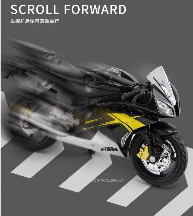 PLUSPOINT Diecast Motorcycle Toy Bike Scale Model Vehicles Alloy Simulation Superbike Also for Car Dashboard Adult Alloy Motorbike Toy Simulation Model Vehicle Toy Street Machine Kids Gift - Image 2
