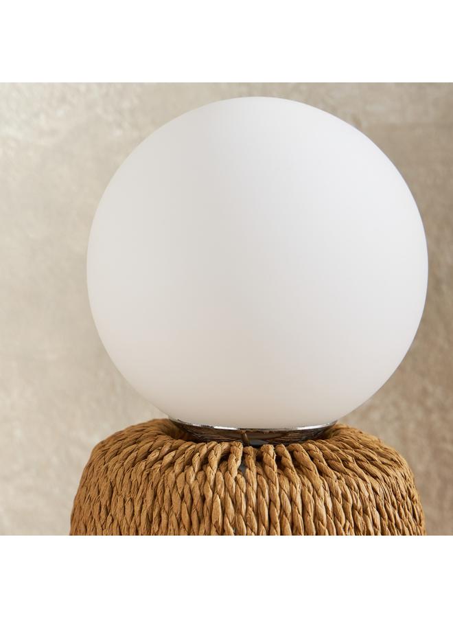 إلبي مصباح طاولة بغطاء كرة زجاجية وحبل ورقي 13X13X25 سم - Image 3