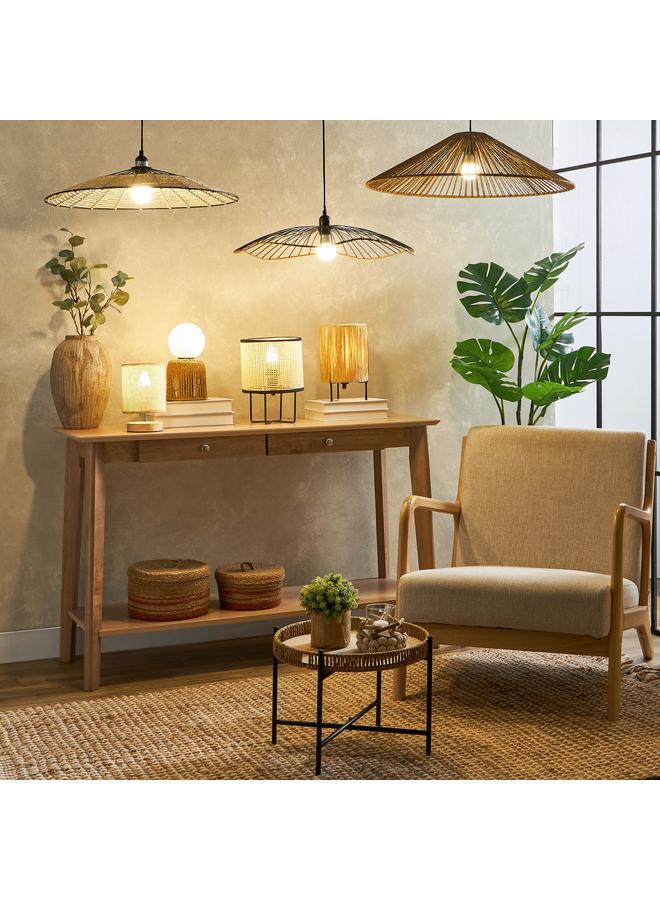 إلبي مصباح طاولة بغطاء كرة زجاجية وحبل ورقي 13X13X25 سم - Image 5