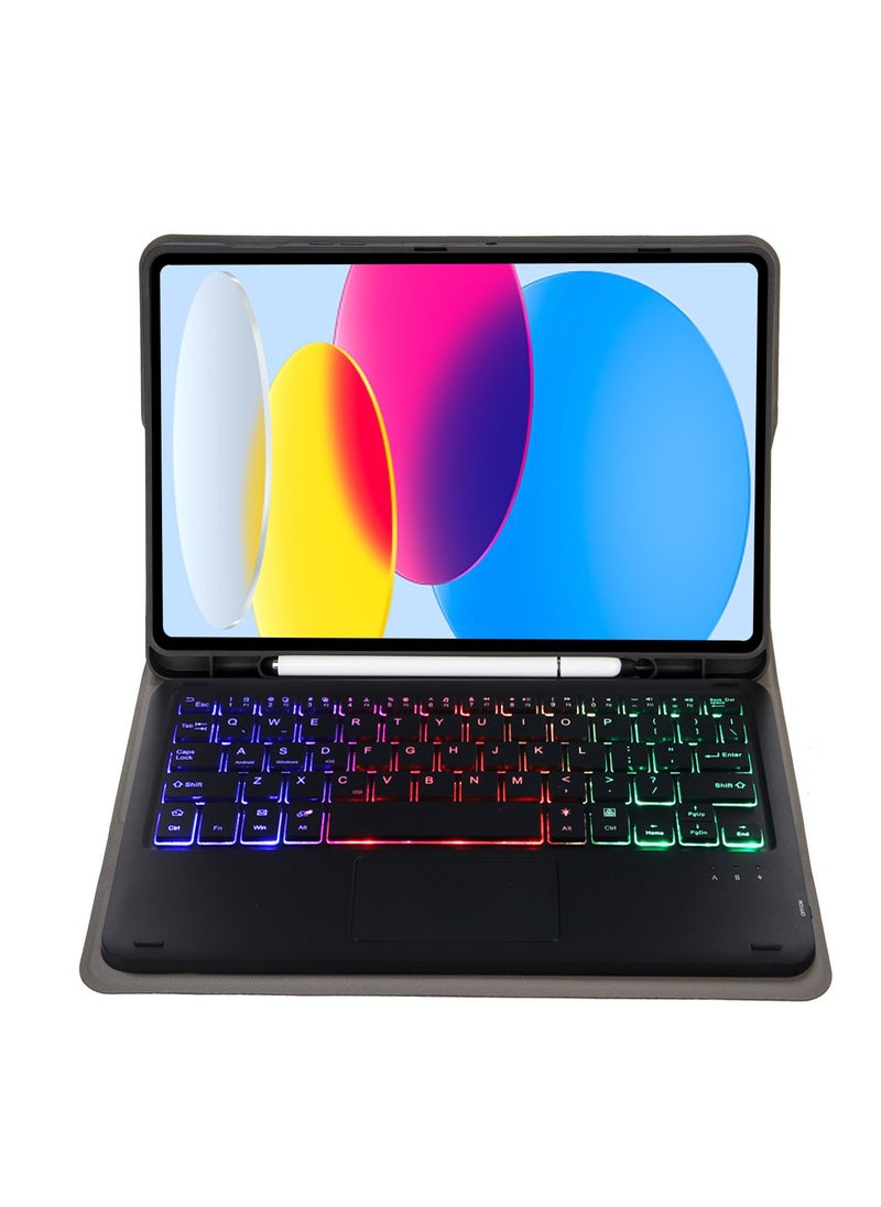 Arabic and English Keyboard Case for Samsung Galaxy  Tab S9 PLUS, Black  Backlit Bluetooth Slim Keyboard, Multi-Touch Trackpad, Lightweight Protective Cover