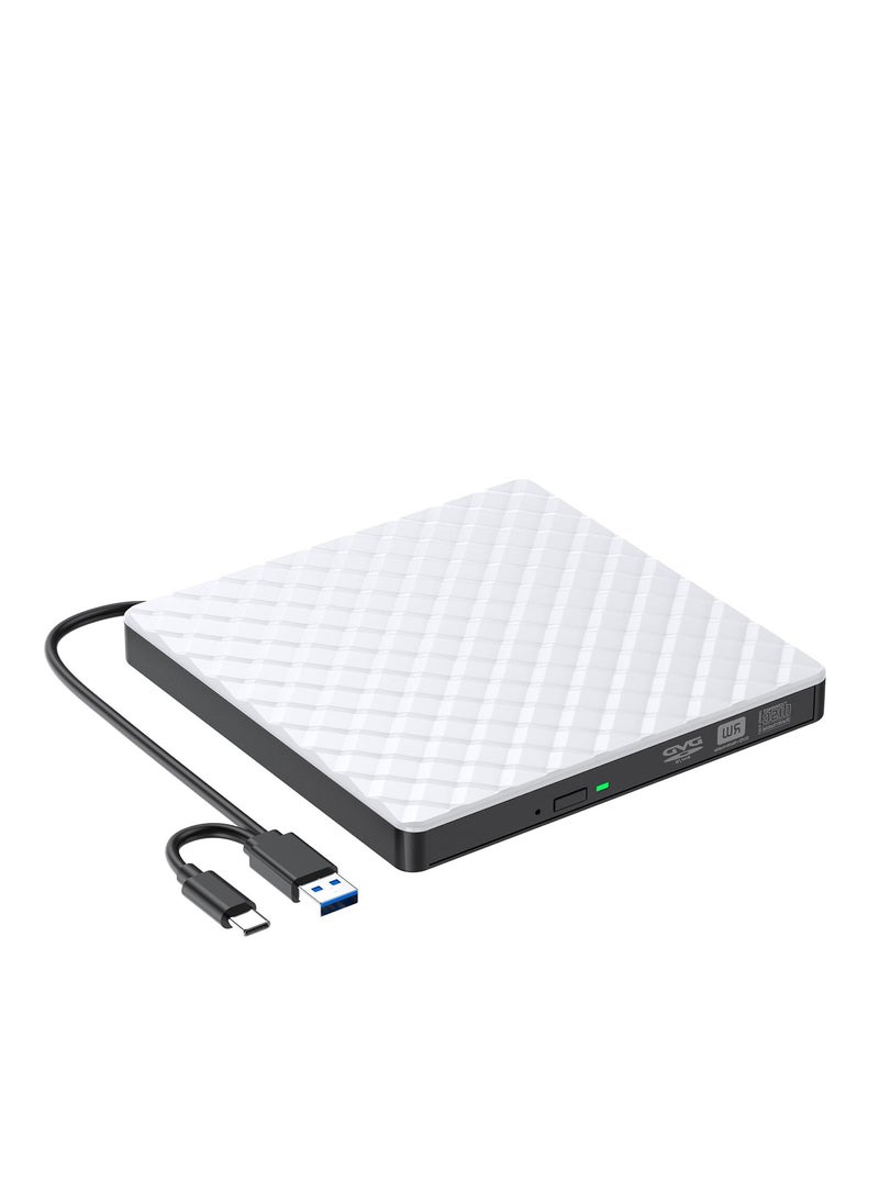 Excefore - External DVD Drive, USB 3.0 CD/DVD +/-RW Drive Portable CD DVD Player Burner Reader Writer, Slim Optical CD ROM Drive for Laptop Desktop PC Linux Apple Mac OS Macbook Pro Windows 11/10 - Image 1