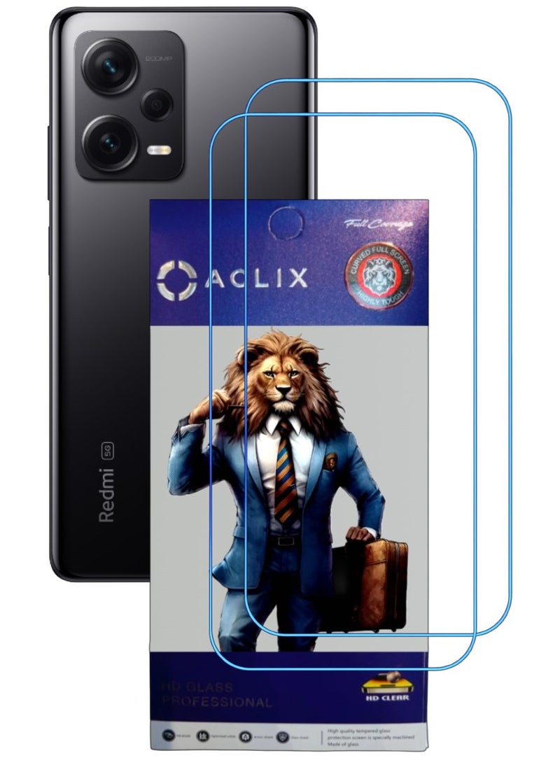 ACLIX 2 Pieces Antistatic ESD Dustproof Premium Quality High Definition Clear Tempered Glass Screen Protector Designed For Xiaomi Redmi Note 12  Pro - Image 1