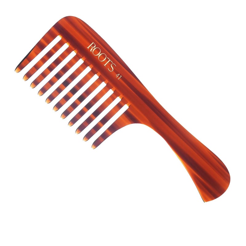 Roots Classic Brown Wide Teeth Handle Comb Hair Comb For Men and Women Style your Hair HassleFree Light Weight For Healthy Stylish Hair Pack of 1 Model No41 - Image 1