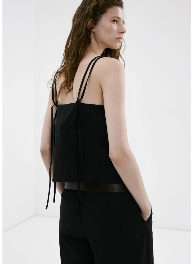 مانجو Lyocell top with double straps