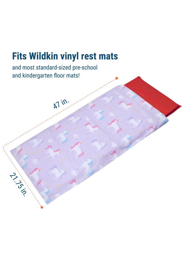 Wildkin Kids Nap Mat Cover for Boys & Girls, Sewn-in Flap Design Rest Mat Cover, Perfect for Preschool and Daycare, Fits Our Vinyl Nap Mat up to 1.5 Inches Including Basic Sleep Mat (Unicorn) - Image 4