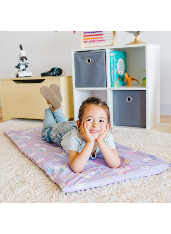 Wildkin Kids Nap Mat Cover for Boys & Girls, Sewn-in Flap Design Rest Mat Cover, Perfect for Preschool and Daycare, Fits Our Vinyl Nap Mat up to 1.5 Inches Including Basic Sleep Mat (Unicorn) - Image 2