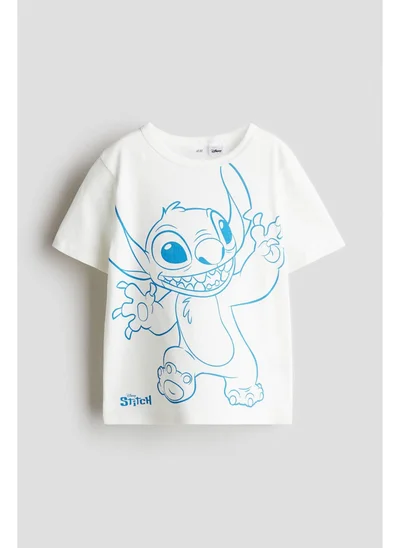 اتش اند ام Printed cotton T-shirt