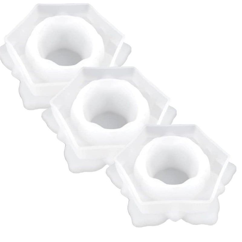 SNOOGG Pack of 2/3 Piece of Tea Light Lotus Mould Epoxy Resin Casting Moulds for Making and DY Decorative, Votive Candle Clear Glass Candle Holder for Candle,Dinners,Wedding,Bathroom - Image 1