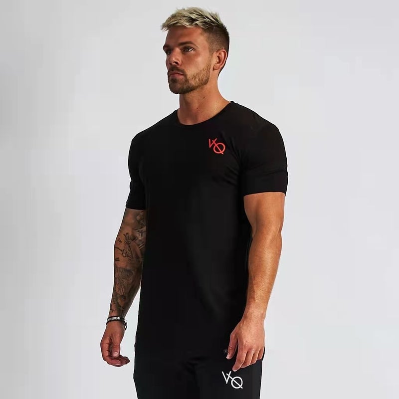 Cross-border 2021 spring large short-sleeved fitness sports T-blood casual men - Image 1