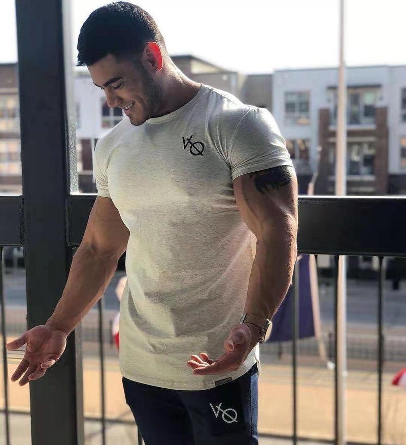 Cross-border 2021 spring large short-sleeved fitness sports T-blood casual men - Image 3