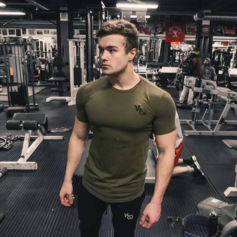 Cross-border 2021 spring large short-sleeved fitness sports T-blood casual men - Image 5