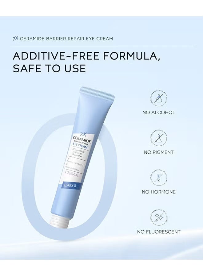 Laikou Ceramide Barrier Repair Eye Cream With Roller 20G, Hydrating Anti Aging, Eye Wrinkle Cream With Massage Head, Dark Circle Eye Cream For Women And Men, Eye Moisturizer For All Skin Type - Image 4