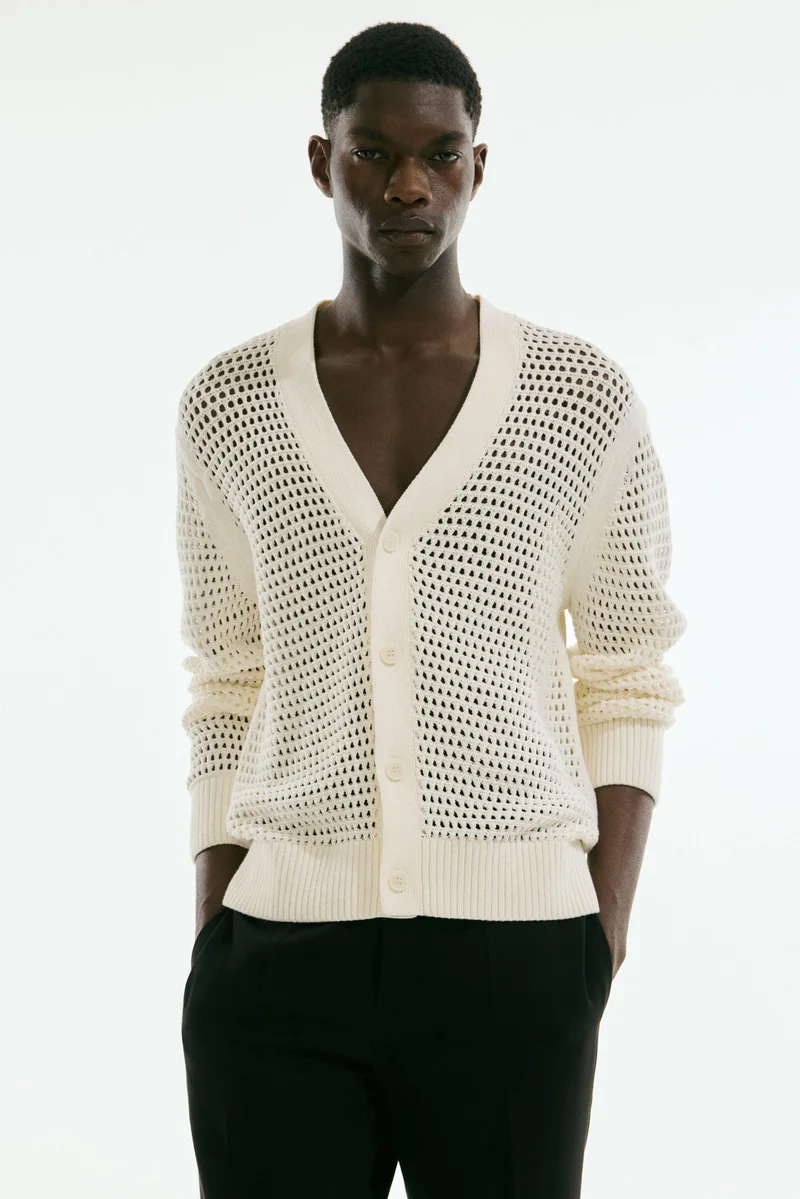H&M Regular Fit Hole-knit cardigan