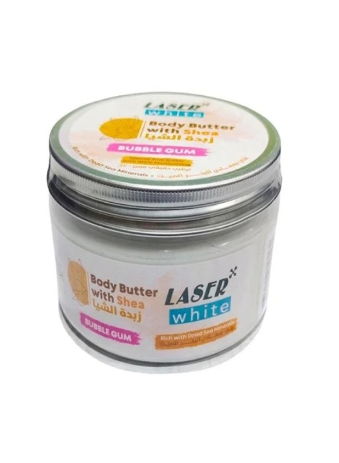 ليزر وايت زبدة الشيا لترطيب البشرة بالعلكة ليزر وايت - 250 مل