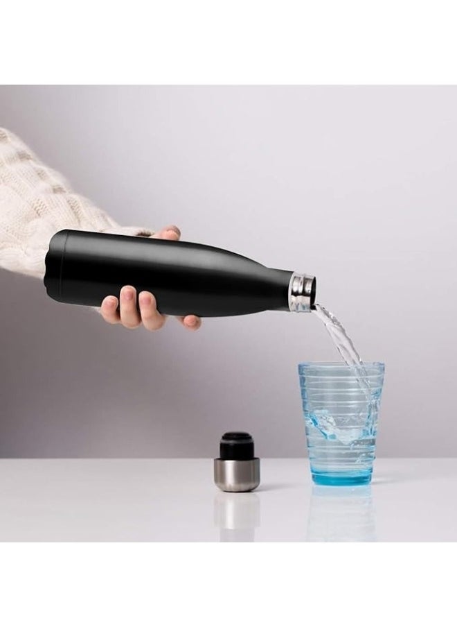 Generic - Double Wall Stainless Steel Water Bottle Leakproof Hot and Cold Drink Sports Bottle (500ml) with Silicone Brush (Gift) - Image 1