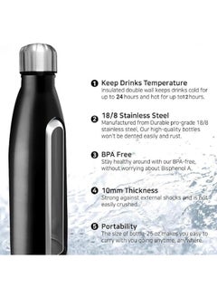 Generic Double Wall Stainless Steel Water Bottle Leakproof Hot and Cold Drink Sports Bottle (500ml) with Silicone Brush (Gift)  - Image 3
