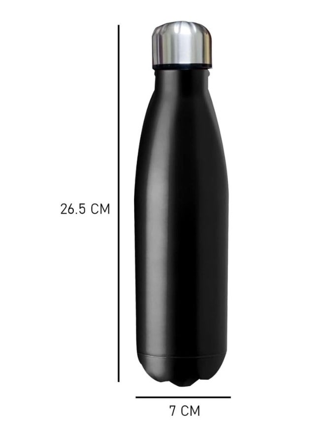 Generic - Double Wall Stainless Steel Water Bottle Leakproof Hot and Cold Drink Sports Bottle (500ml) with Silicone Brush (Gift) - Image 1
