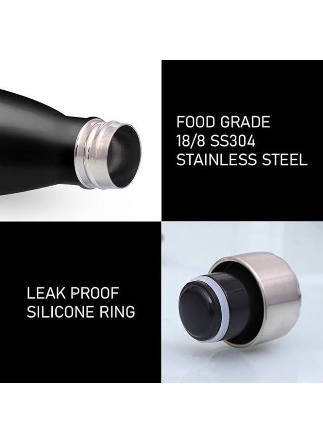 Generic - Double Wall Stainless Steel Water Bottle Leakproof Hot and Cold Drink Sports Bottle (500ml) with Silicone Brush (Gift) - Image 1